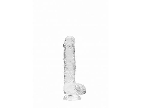 6"" / 15 cm Realistic Dildo With Balls - Transparent