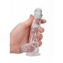 6"" / 15 cm Realistic Dildo With Balls - Transparent - 8