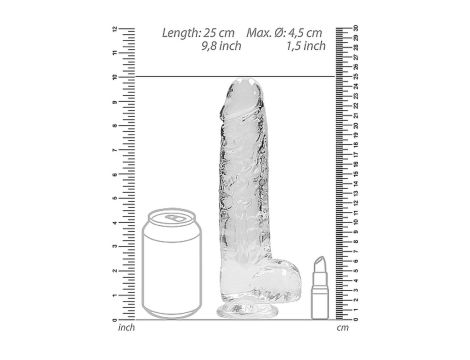 9"" / 23 cm Realistic Dildo With Balls - Transparent - 3