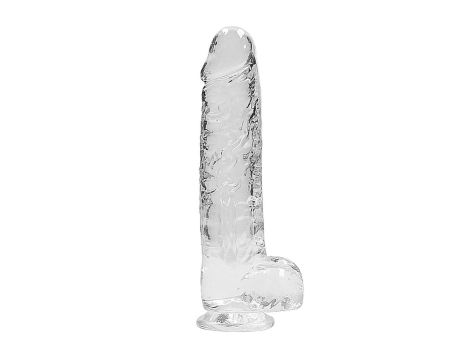 9"" / 23 cm Realistic Dildo With Balls - Transparent - 4