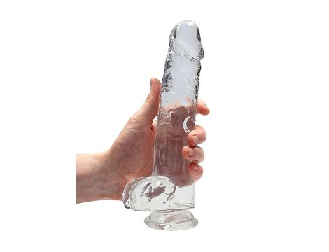 9"" / 23 cm Realistic Dildo With Balls - Transparent - 7