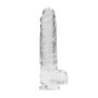 9"" / 23 cm Realistic Dildo With Balls - Transparent - 5