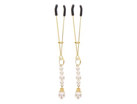 Tweezers With Pearls Gold