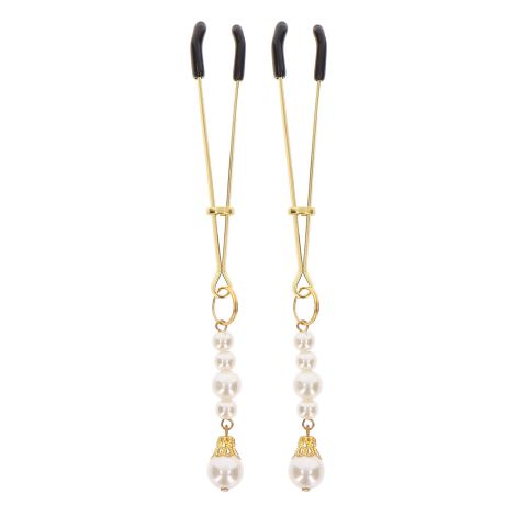 Tweezers With Pearls Gold