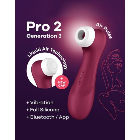 Pro 2 Generation 3with Liquid Air Technology, Vibration and Bluetooth/App wine red - 7