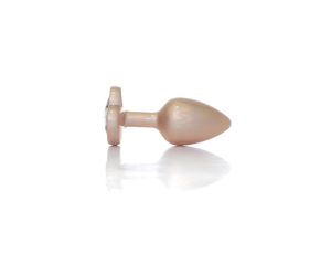 Plug-Jewellery Pearl Gold Heart PLUG- Clear S - image 2