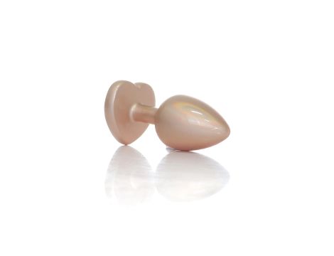 Plug-Jewellery Pearl Gold Heart PLUG- Clear S - 3