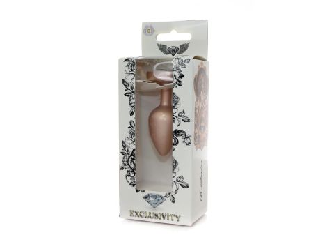 Plug-Jewellery Pearl Gold Heart PLUG- Clear S - 7