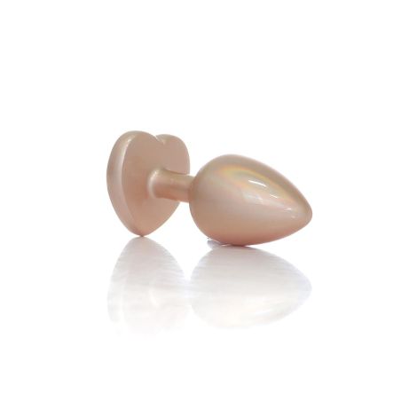 Plug-Jewellery Pearl Gold Heart PLUG- Clear S - 3