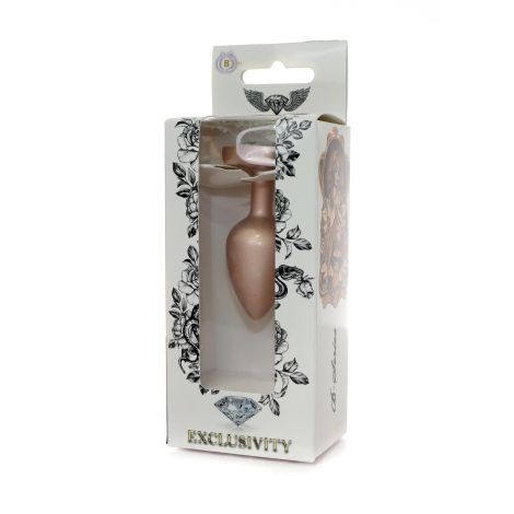 Plug-Jewellery Pearl Gold Heart PLUG- Clear S - 7