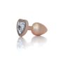 Plug-Jewellery Pearl Gold Heart PLUG- Clear S - 2