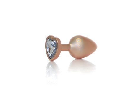 Plug-Jewellery Pearl Gold Heart PLUG- Clear M