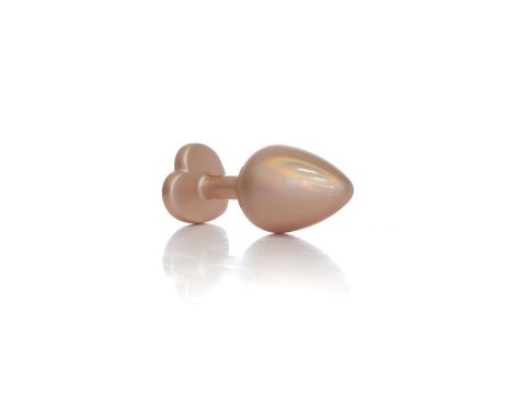 Plug-Jewellery Pearl Gold Heart PLUG- Clear M - 3