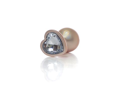 Plug-Jewellery Pearl Gold Heart PLUG- Clear M - 4