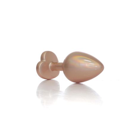 Plug-Jewellery Pearl Gold Heart PLUG- Clear M - 3