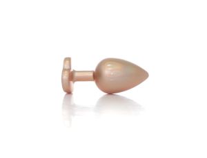 Plug-Jewellery Pearl Gold Heart PLUG- Clear L - image 2