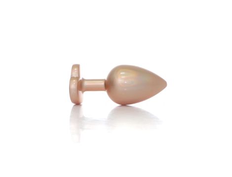 Plug-Jewellery Pearl Gold Heart PLUG- Clear L - 2