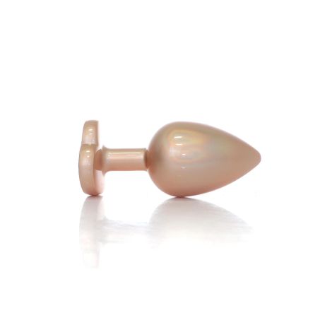 Plug-Jewellery Pearl Gold Heart PLUG- Clear L - 2