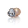 Plug-Jewellery Pearl Gold Heart PLUG- Clear L - 5