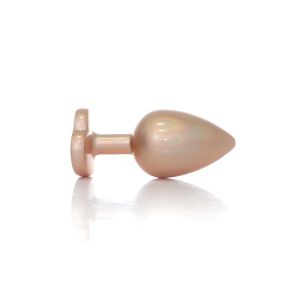 Plug-Jewellery Pearl Gold Heart PLUG- Clear L - image 2