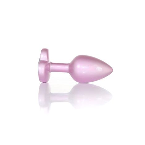 Plug-Jewellery Pearl Pink Heart PLUG- Clear S - 2