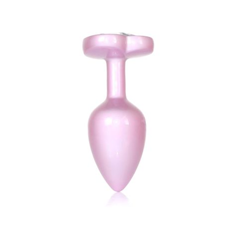 Plug-Jewellery Pearl Pink Heart PLUG- Clear S - 4