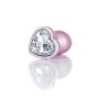 Plug-Jewellery Pearl Pink Heart PLUG- Clear S - 4