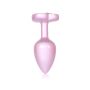 Plug-Jewellery Pearl Pink Heart PLUG- Clear S - 5