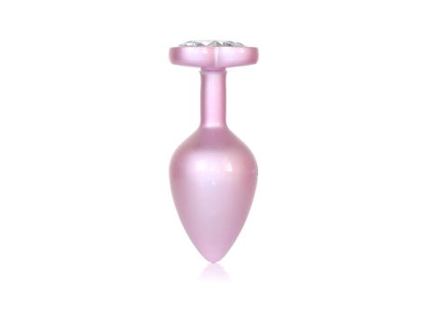 Plug-Jewellery Pearl Pink Heart PLUG- Clear M - 4