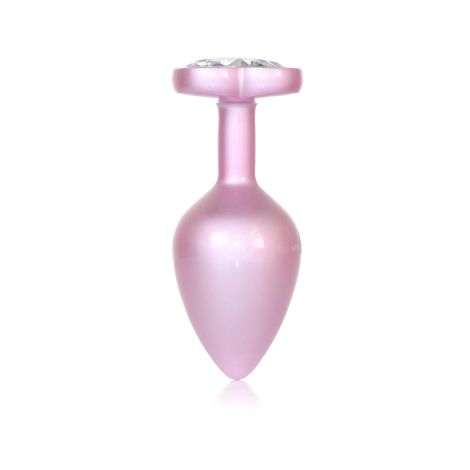 Plug-Jewellery Pearl Pink Heart PLUG- Clear M - 4