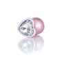 Plug-Jewellery Pearl Pink Heart PLUG- Clear M - 4