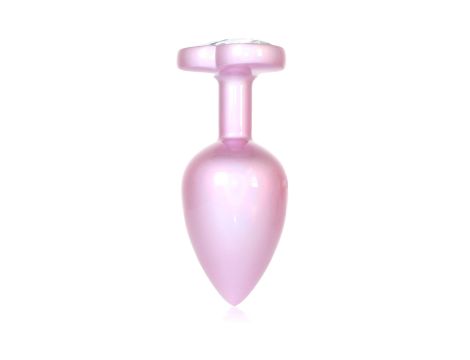 Plug-Jewellery Pearl Pink Heart PLUG- Clear L - 4