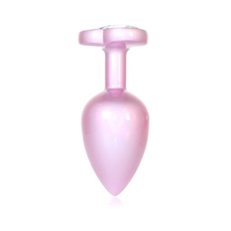 Plug-Jewellery Pearl Pink Heart PLUG- Clear L - 4