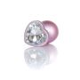 Plug-Jewellery Pearl Pink Heart PLUG- Clear L - 4