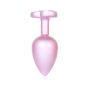 Plug-Jewellery Pearl Pink Heart PLUG- Clear L - 5