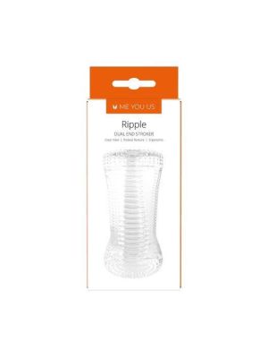 Masturbator- Me You Us Ripple Dual End Stroker Male Masturbator Transparent