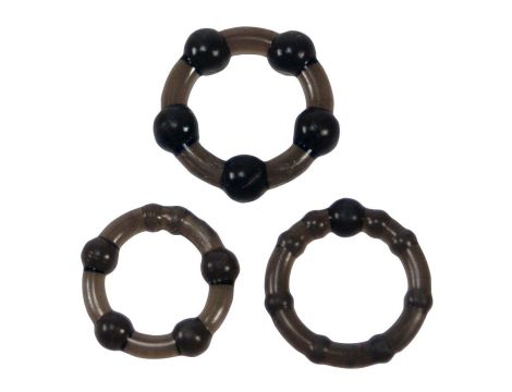 Me You Us Easy Squeeze Cock Ring Set Black - 2