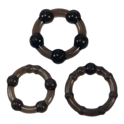 Me You Us Easy Squeeze Cock Ring Set Black - 2