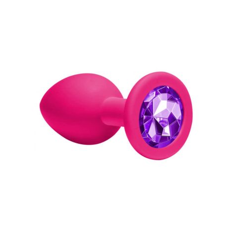 Plug-Anal Plug Emotions Cutie Medium Pink dark purple crystal - 3