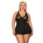 Bielizna-Luvae babydoll i stringi czarne XXL - 2