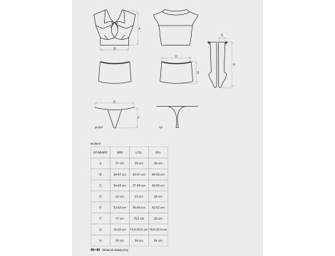 Bielizna-Student kostium 4-częściowy  S/M - 9