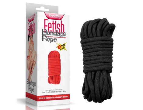 10 meters Fetish Bondage Rope Black - 5