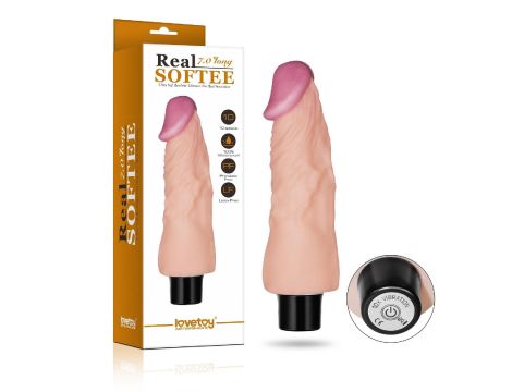 7"" REAL SOFTEE Vibrating Dildo - 8