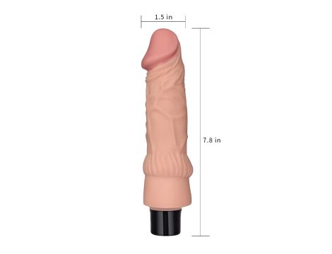 7.8"" REAL SOFTEE Vibrating Dildo - 7