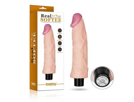 8"" REAL SOFTEE Vibrating Dildo - 8