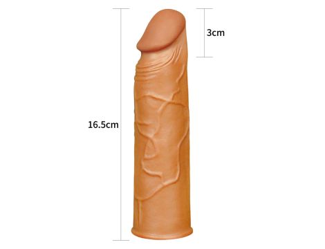 Add 1"" Pleasure X Tender Penis Sleeve Brown - 5