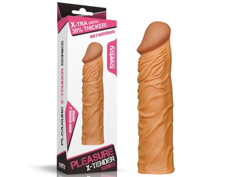 Add 2"" Pleasure X Tender Penis Sleeve Brown