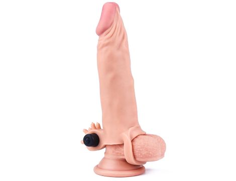 Add 2"" Pleasure X Tender Vibrating Penis Sleeve Flesh - 4