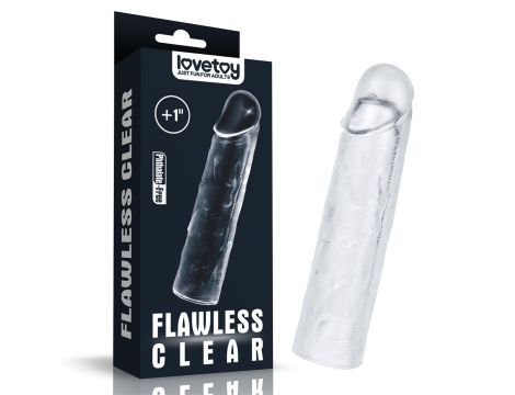 Flawless Clear Penis Sleeve Add 1''