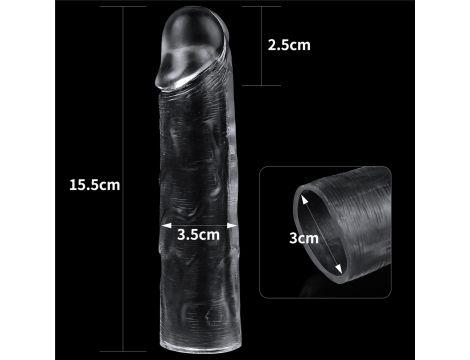 Flawless Clear Penis Sleeve Add 1'' - 12